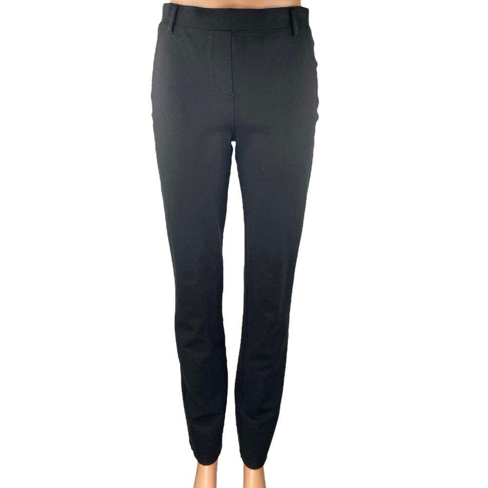 Quince Women's Black Straight Skinny High Waisted Pull On Trousers Dress Pants S